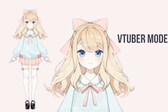 draw vtuber live2d model 3d vtuber model live2d rig 3d chibi 3d avatar