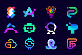 do modern minimalist tech startup crypto security app ai technology logo design