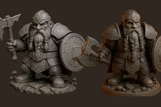 3d model tabletop dnd miniature, 40k warhammer 3d bjd figurine 3d lego for print