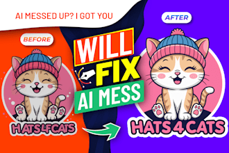 edit, repair or fix your ai generated logo design