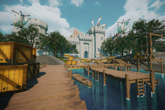 create 3d game environment art, 3d assets,  level design,  unity, blender game