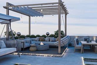 enhance outdoor living space,rooftop terrace,patio,fire pit,dining area,alfresco