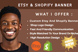 design attractive banner logo for shopify and etsy shop using canva