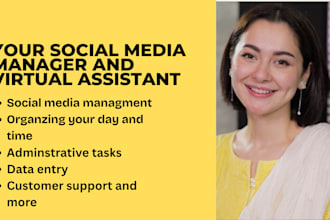 be your executive virtual assistant and social media manager