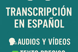 transcribe spanish audio or vídeo to text