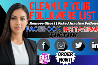 remove ghost followers fake bots inactive accounts from instagram and facebook