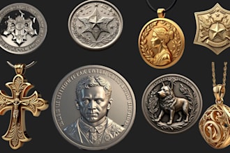 do custom 3d coin challenge coin3d bas relief stl for cnc engraving and 3d print
