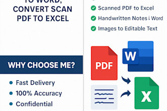 do PDF to word, handwriting to word, convert scan pdf to excel
