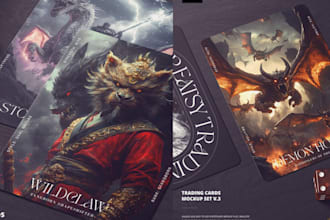 create card game design, card box design playing card or guidebook design