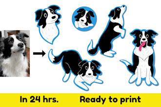 create custom stickers of your dog or cat from a photo