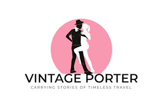 design a bellhop mascot logo for luxury hotels and vintage travel blogs