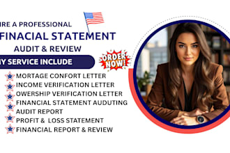prepare and sign CPA certified financial statement, US CPA audit comfort letter