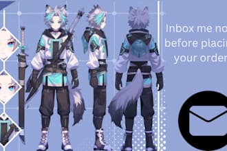draw character sheet, reference sheet of your character in anime style