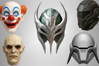 design 3d cosplay mask helmet, printable stl mask cosplay costume for 3d print