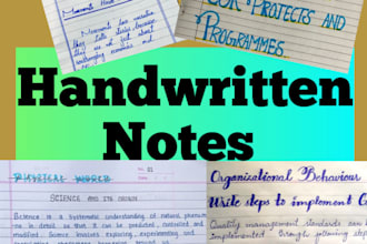 write your study notes, assignment in graceful handwriting