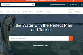 design sleek fishing website fishing tackle store swimbait aquarium website
