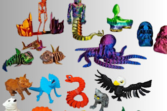 make 3d print ready stl toy, 3d articulated toy, 3d flexi toy, ball jointed doll