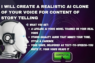 create a realistic ai clone of your voice for content of story telling