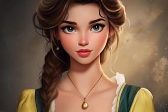 design a professional disney family portrait