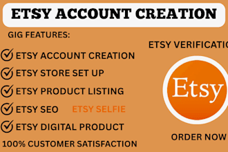 do etsy stable account creation etsy store setup product listing etsy SEO