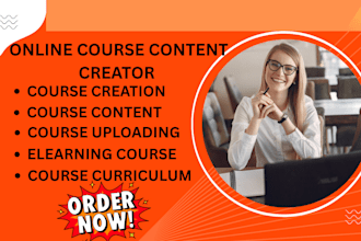 create online course,course curriculum,content writing,lesson plan for any niche