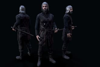 3d game character model with blender,ue5 for printing,games,films and animation