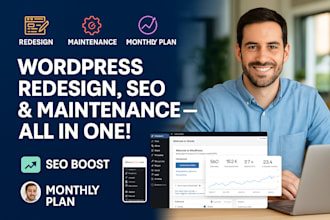 redesign, maintain, and SEO optimize your wordpress website