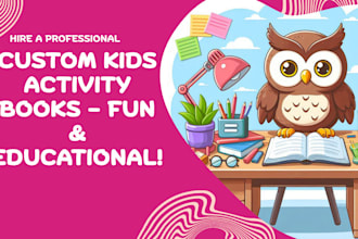 custom kids activity book worksheet word searches book design childrens book