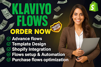 set up high converting klaviyo email flows for shopify automation, sales growth