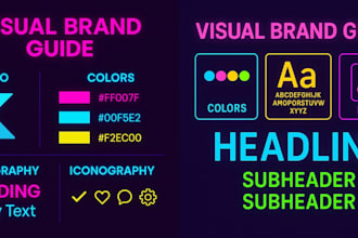 create and design visual identity guide brand style kit with logo