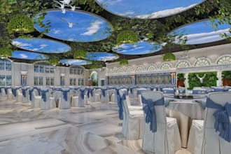 change interior furniture chair,3d event stage design,ballroom space,hall render