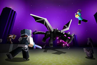 create a mojang style minecraft render of anything you want