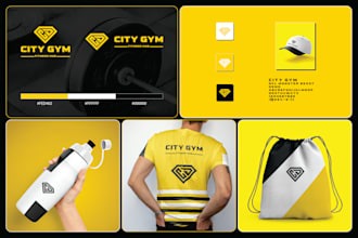 design 2 killer fitness gym, sports, health, yoga  logo, and branding kit