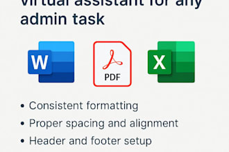 be your reliable virtual assistant for any admin task