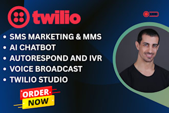 setup twilio, nexmo, plivo, clicksend api for sms voice calls , and custom flow