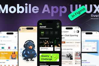 create mobile app ui ux design or web app ui ux design, ai chatbot design