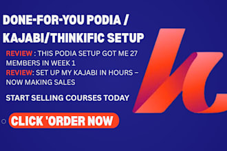 build your podia, kajabi, thinkific membership site with payments, automation
