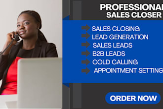commission based sales closer sales representative b2b sales leads generation