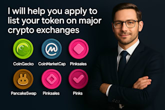 help you apply to list your token on major crypto exchanges