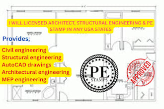 licensed architect structural engineering pe stamp in kentucky florida