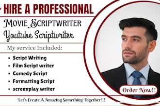 write, edit, movie script, script coverage, youtube script and screenwriting