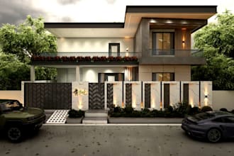 make interior and exterior design and render in 3ds max