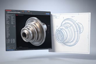 do 3d, 2d modelling in fusion 360, solidworks, creo, inventor for manufacturing