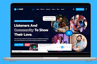 build beautiful podcast website music website radio website using wordpress, wix