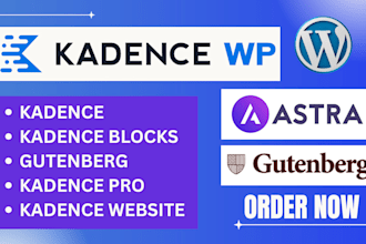 build modern kadence website on kadence pro with kadence blocks pro, astra pro