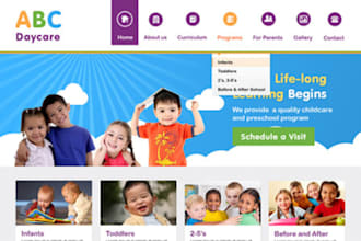 create kindergarten website, preschool, day care website