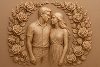 high detailed 3d bas relief 3d bas relief model engrave wood carving 3d printing