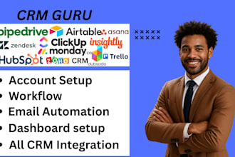 setup and automate pipedrive, hubspot, clickup, zoho, trello, monday and more