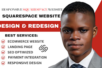 design or redesign your squarespace website, landing page, or online store