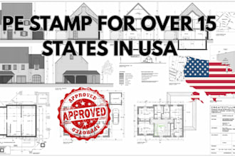 stamp, blueprint USA mep drawing, commercial architect autocad landscape design